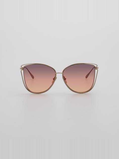 LINDA FARROW Dinah Sunglasses in Champagne