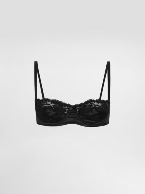 Dolce & Gabbana Satin and lace balconette bra