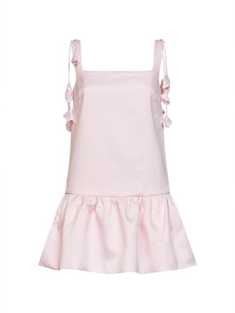 self-portrait Pink flower taffeta mini dress