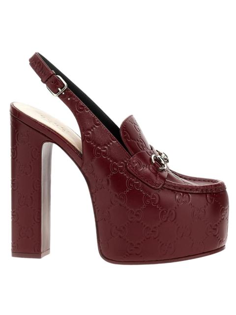GUCCI Ottavia GG Platform Pumps 145mm