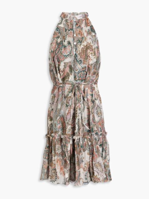 VERONICA BEARD Dria ruffled paisley-print silk-chiffon mini dress