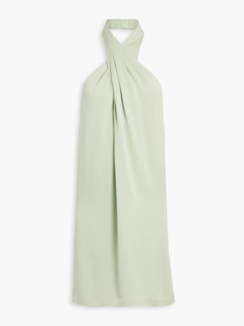 3.1 Phillip Lim Twist-front satin-crepe halterneck dress