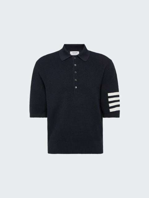 Thom Browne 4-bar Relaxed Fit Polo Navy