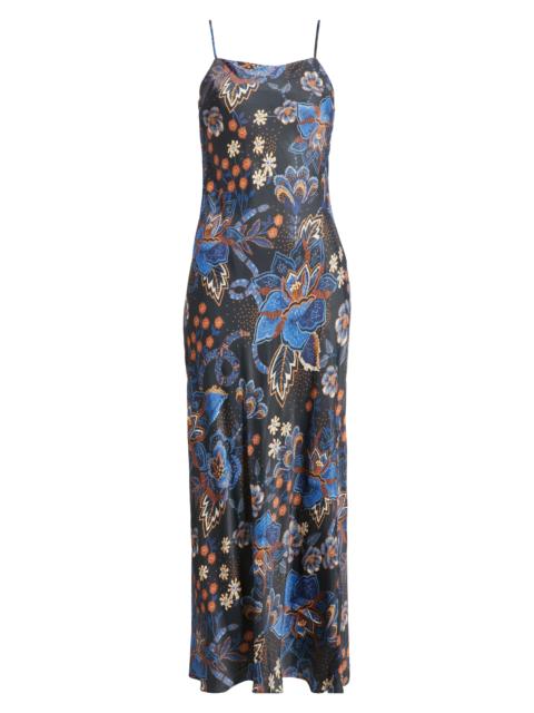 FARM RIO FARM Rio Snakes Bouquet Maxi Slip Dress in Black at Nordstrom