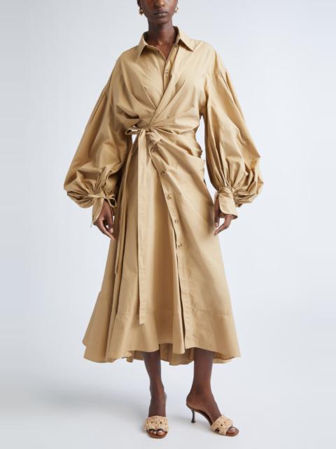 Zimmermann Zimmermann Rebellion Long Sleeve Cotton Poplin Shirtdress in Olive at Nordstrom