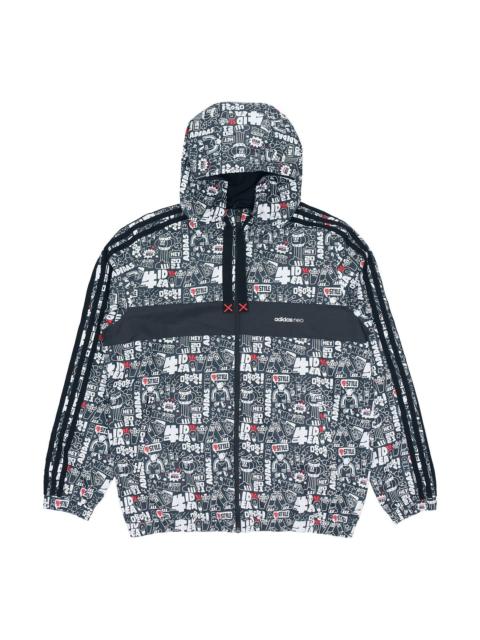 adidas adidas neo Graffiti Printed Sports Jacket Men's Black GL8086
