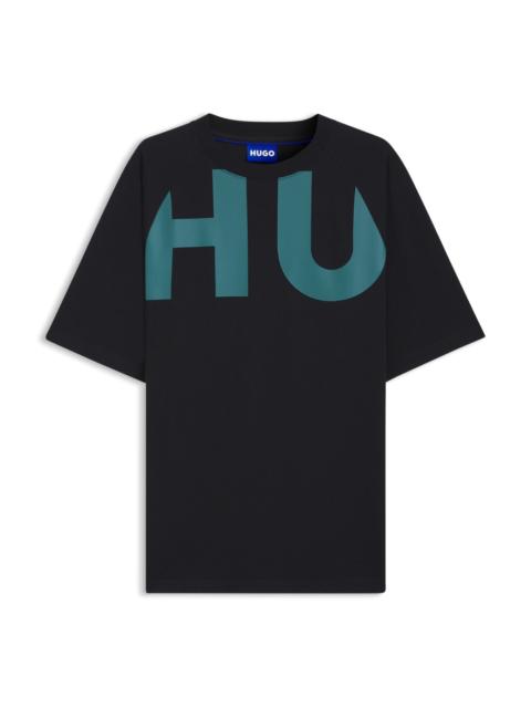 HUGO LARGE-LOGO T-SHIRT IN COTTON JERSEY