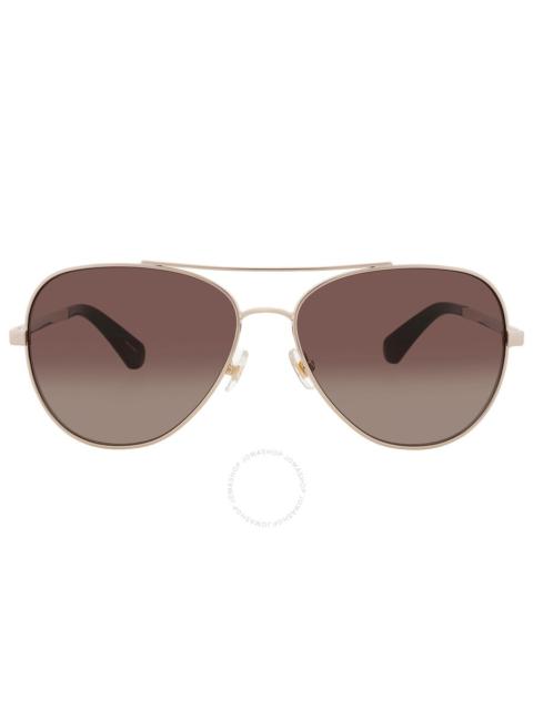 Kate Spade - Kate Spade Brown Pilot Ladies Sunglasses AVALINE2/S 0RHL/HA 58