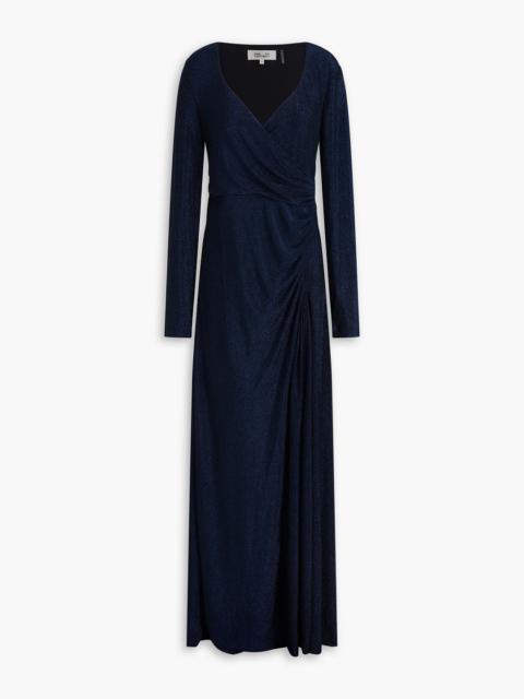 DIANE VON FURSTENBERG Raffi draped metallic jersey maxi dress