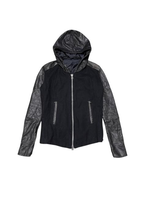 Other Designers Isamu Katayama Backlash - Vintage Wool Leather Hooded Jacket