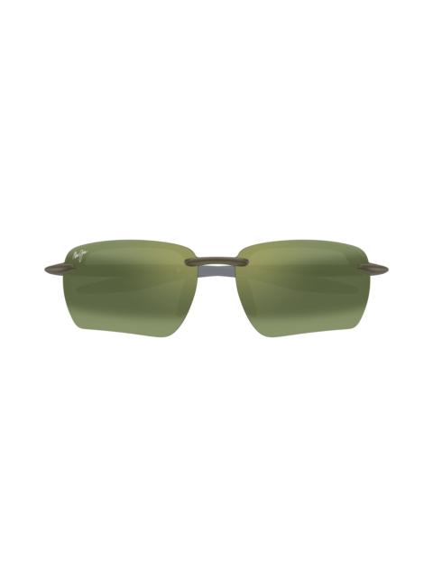 Maui Jim Maui Jim Ho’okipa Ultra G 65mm Oversize PolarizedPlus2® Rectangular Sunglasses in Grey at Nordstrom