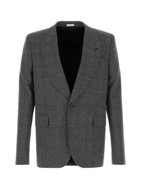 Alexander McQueen Embroidered glencheck blazer