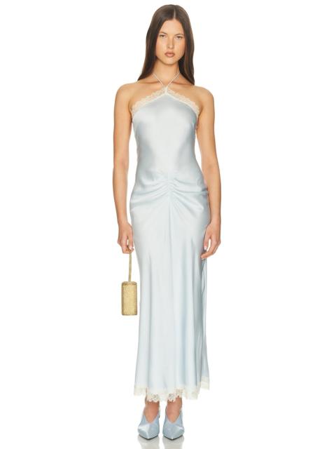 HELSA Viscose Satin Dress With Lace