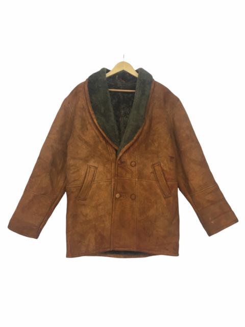 Other Designers Italian Designers - Vtg TEODEM ITALY SHEARLING Genuine Leather Suede Jacket Coat