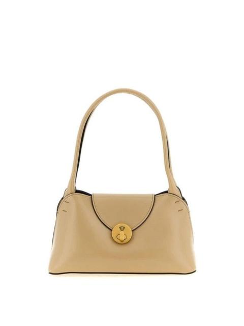 VERSACE VERSACE Beige Vivian Leather Shoulder Bag New & Authentic