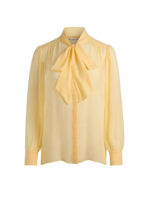 Alice + Olivia THAYER TIE NECK BLOUSE