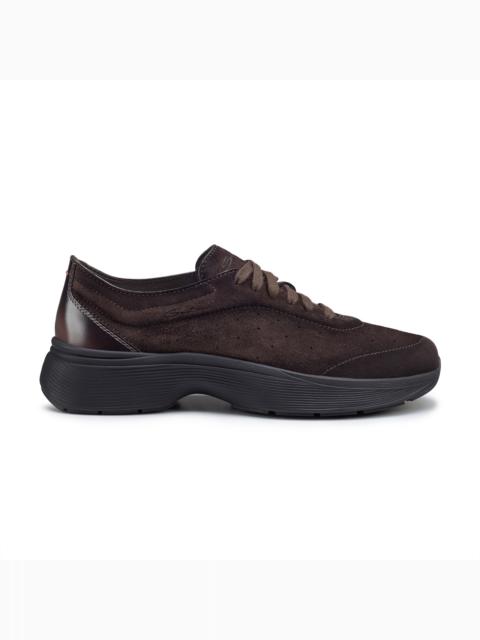 Santoni Men's dark brown suede Easy Bounce sneaker