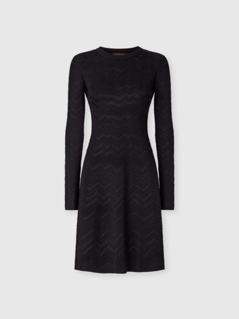 Missoni Long sleeve short dress with chevron pattern