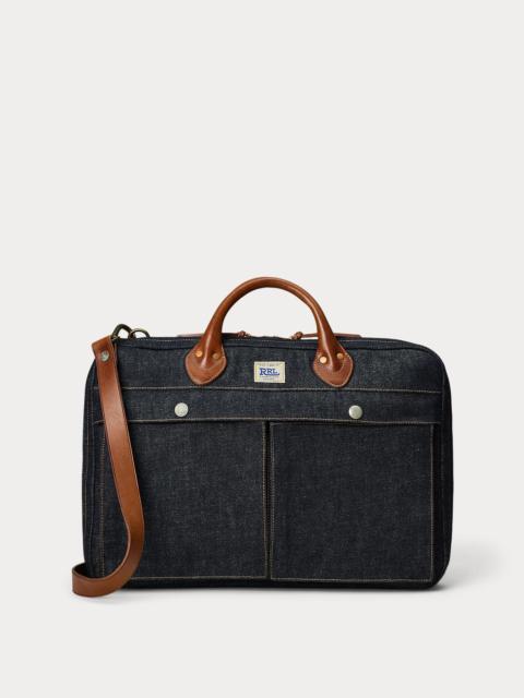 RRL by Ralph Lauren Leather-Trim Indigo Denim Briefcase
