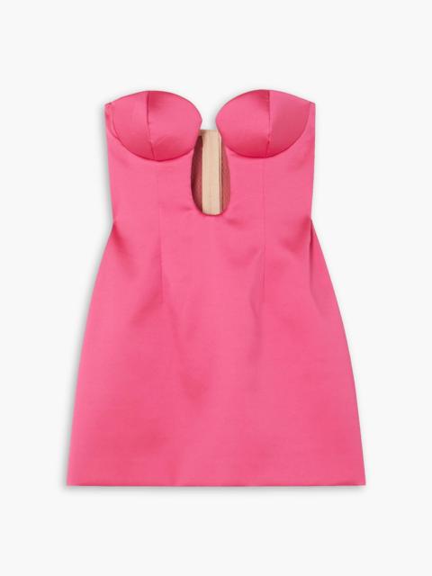 MAGDA BUTRYM Strapless satin-twill mini dress