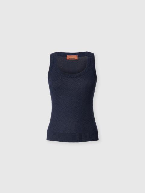 Missoni Cotton blend tank top with zigzag pattern