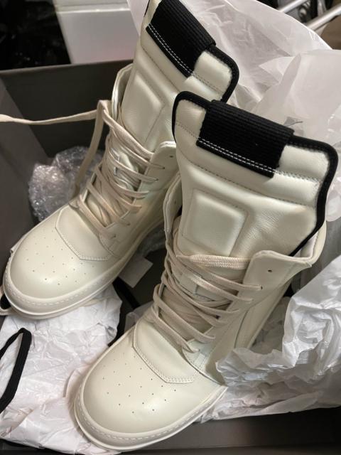 Rick Owens Geobasket Off-White High Top Sneakers 40.5