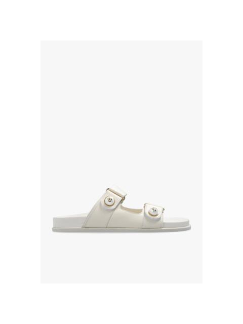 JIMMY CHOO JIMMY CHOO 'Fayence' Cream Leather Slides New & Authentic (W