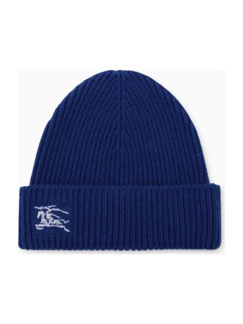 Burberry Blue Cashmere Cap With Logo