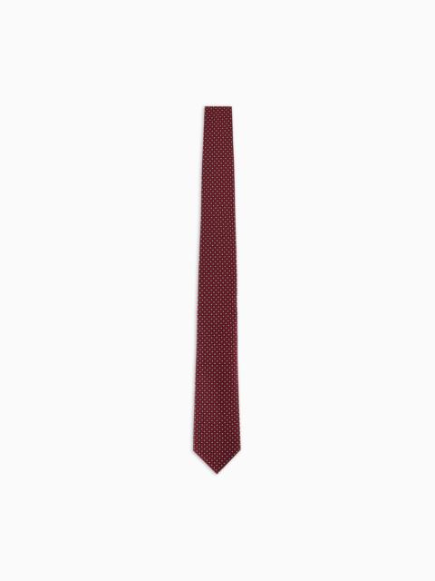 GIORGIO ARMANI PURE SILK POLKA-DOT JACQUARD TIE