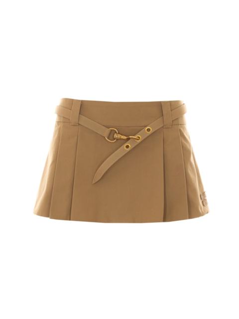 Miu Miu Miu Miu Women Mini Logo Pleated Skirt