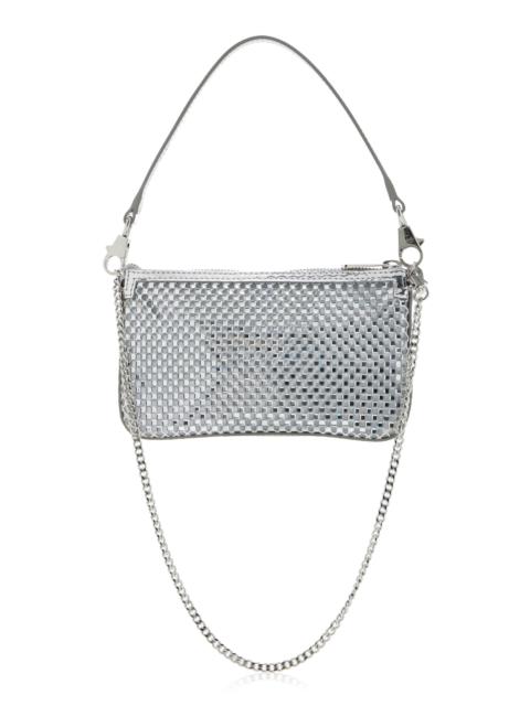 Christian Louboutin Loubila Mini Crystal Shoulder Bag silver
