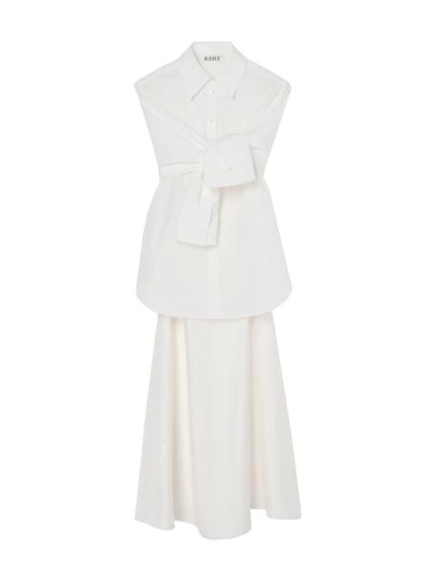 RÓHE POPLIN SILK COMBINED GILET-DRESS  | OPTIC WHITE