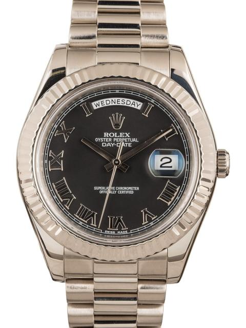 Rolex President Day-Date II Ref 218239 Black Dial