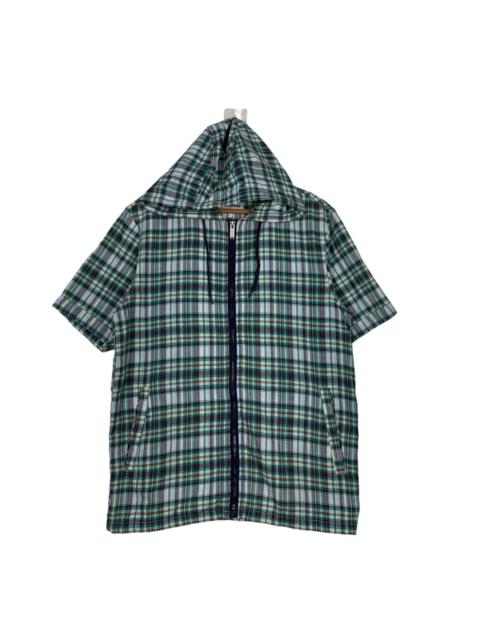 Converse CONVERSE GREEN CHECKED SHORT SLEEVE HOODIES JACKET #0196-C10