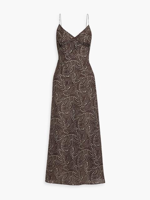 MATTEAU Floral-print silk-voile midi slip dress