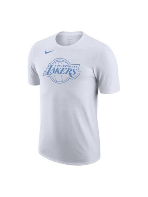 Nike Nike Los Angeles Lakers Logo Alphabet Printing Round Neck Short Sleeve White CT9445-100
