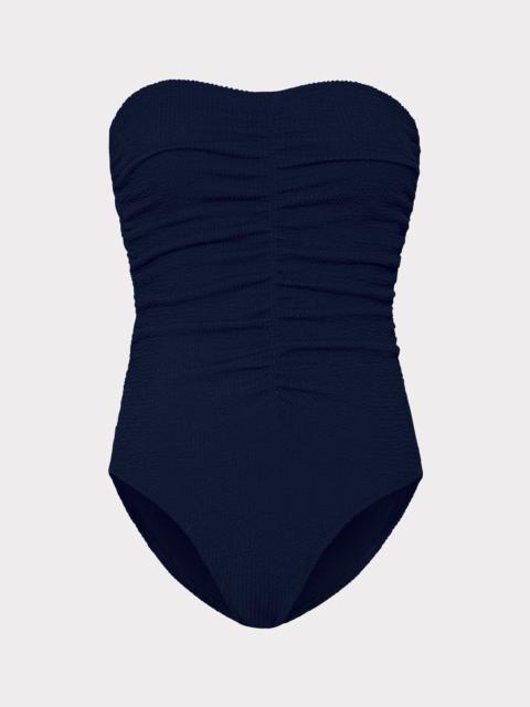 MILLY Textured Ruched One Piece