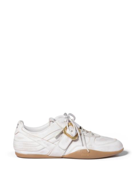 Miu Miu Miu Miu Gymnasium Leather Sneakers With Strap And Buckle