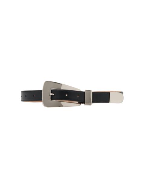 KHAITE Lucca Leather Silver-Tone Belt black