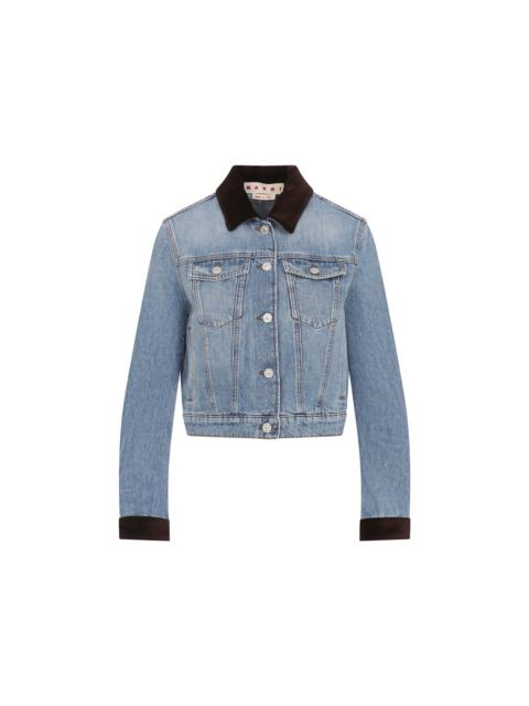 Marni Marni Washed Bull Denim Trucker Cropped Jacket Women