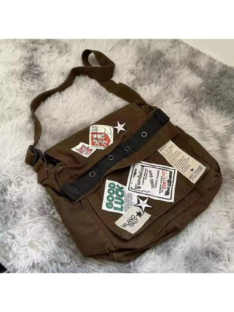 Japanese Brand - Canvas Star Patch Crossbody Bag