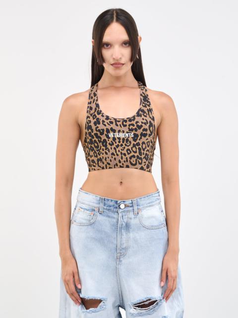 VETEMENTS Leopard Sport Bra Top