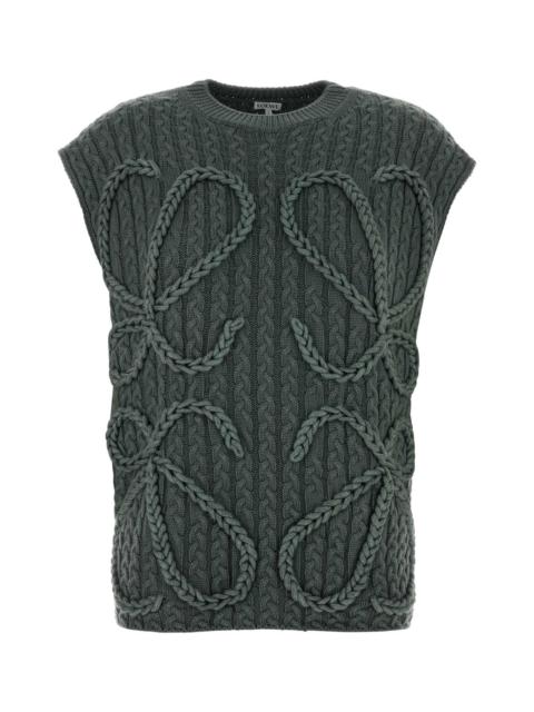 Loewe Loewe Women Khaki Stretch Wool Oversize Vest