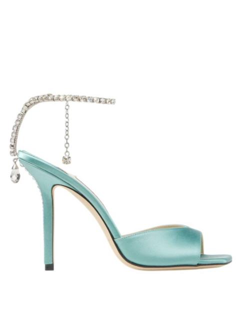 JIMMY CHOO Jimmy Choo Saeda Crystal Embellished Satin Sandals