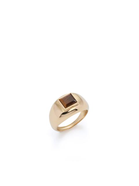 GABRIELA HEARST Medium Ring in 18K Yellow Gold & Tiger's Eye