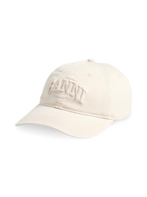Ganni Washed Cotton Canvas Baseball Cap in Egret at Nordstrom