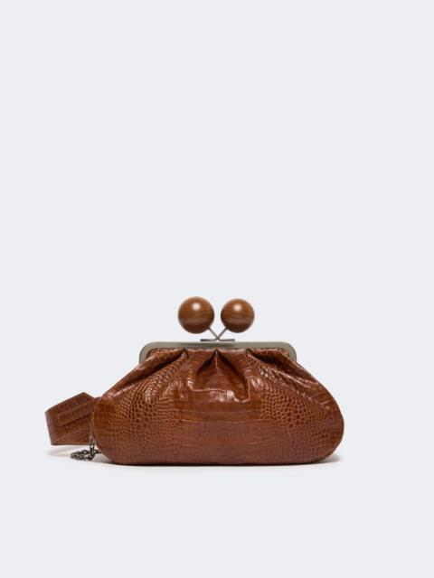 WEEKEND Max Mara Medium crocodile-print leather Pasticcino Bag - RED BROWN