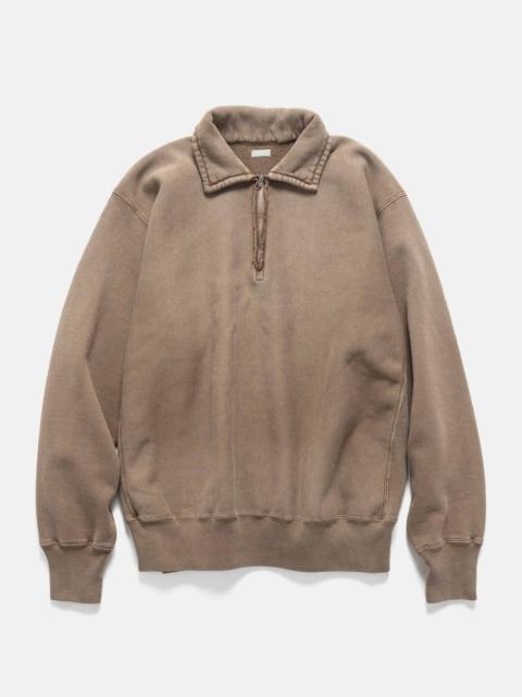 A.PRESSE Vintage Half Zip Sweatshirt Brown