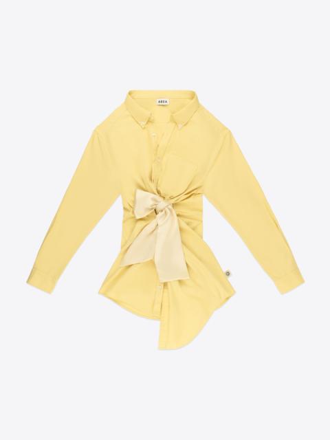 AREA SATIN KNOT OXFORD SHIRT DRESS