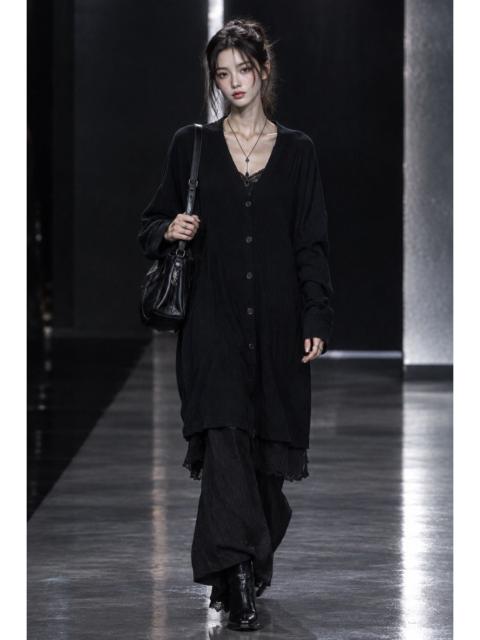 ISSEY MIYAKE Plantation Issey Miyake Long-line V-neck Button Up Cardigan
